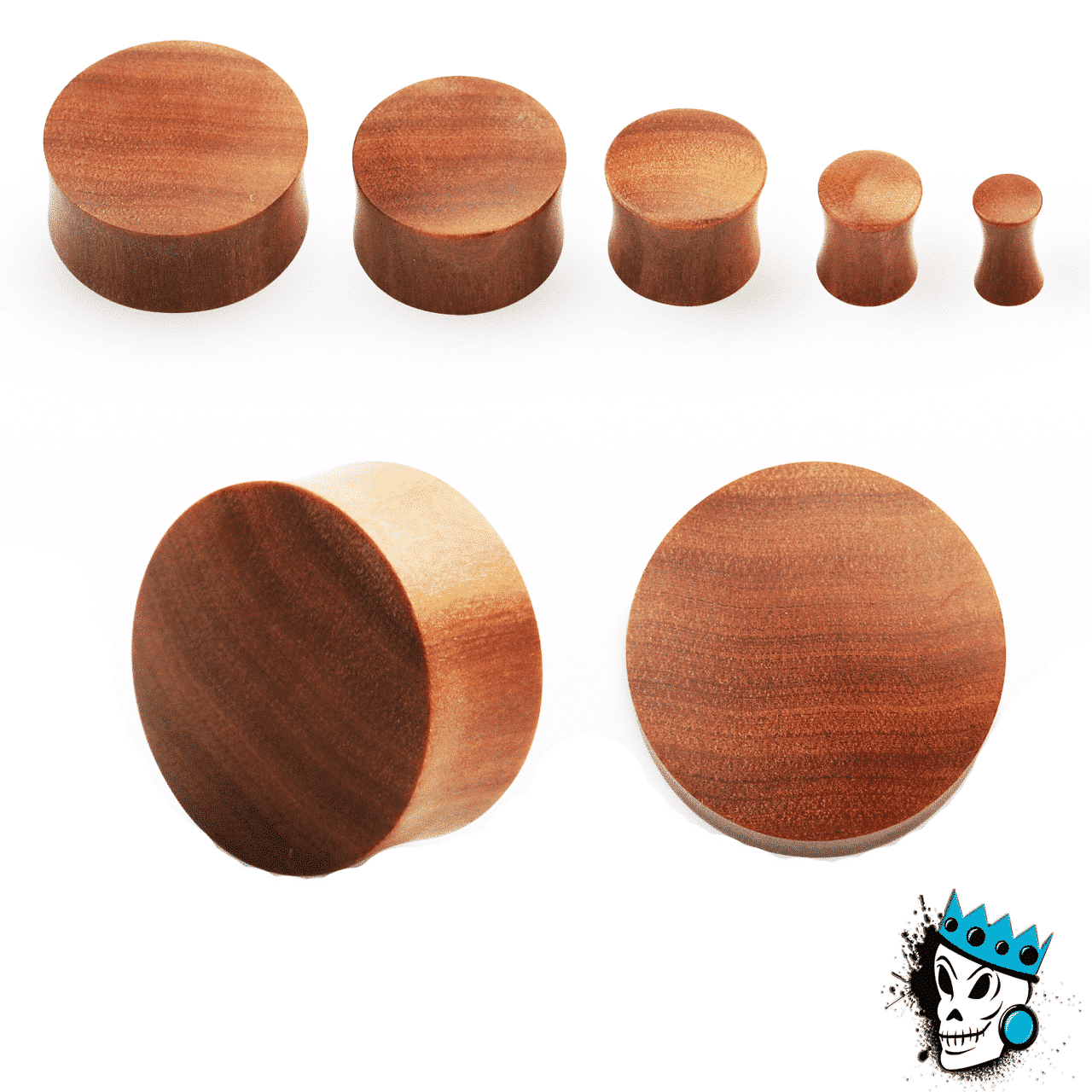 Sawo Wood Convex Plugs (8 gauge - 1 inch)