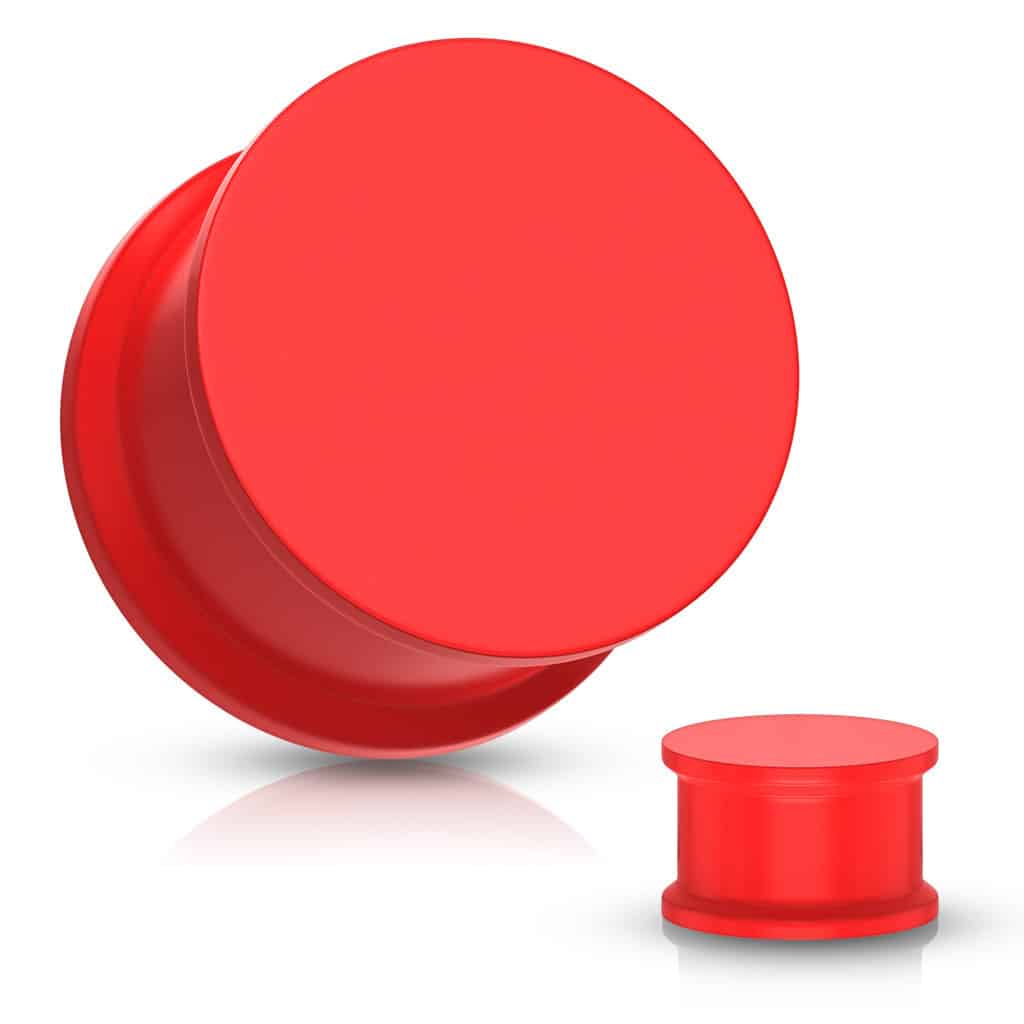 Red Solid Silicone Plugs (8 gauge - 1 inch)