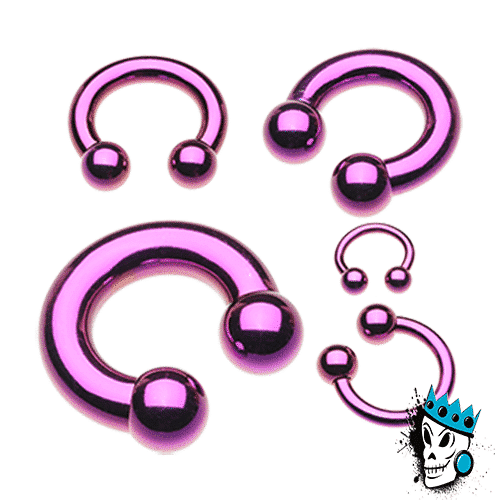 Purple Steel Circular Barbells (18 gauge - 0 gauge)