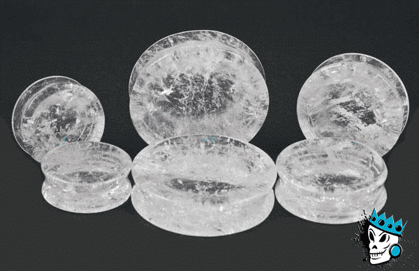 Quartz Double Flared Plugs (2 gauge - 1 inch)