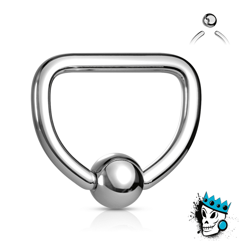 D Shaped Steel Captive Bead Rings 18 g 14 gauge King s Body