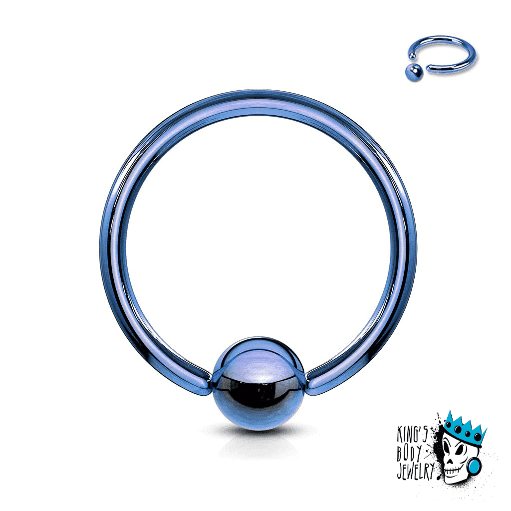 Blue Captive Bead Rings (18 gauge - 10 gauge)