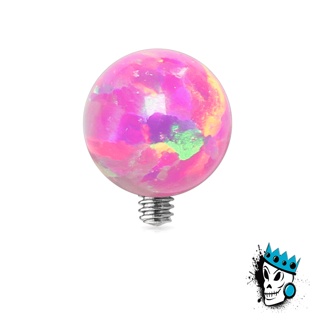 Pink Opal Ball Micro Dermal Top (14 gauge)
