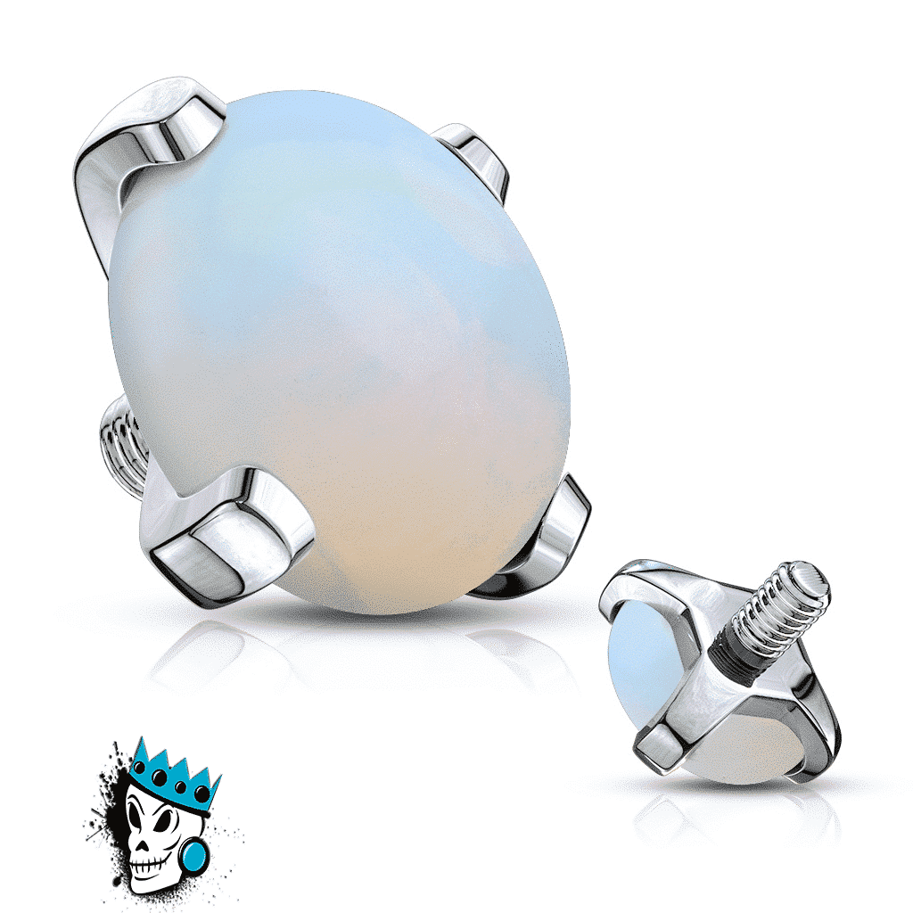 Opalite Stone Prong Set Micro Dermal Top (14 gauge)