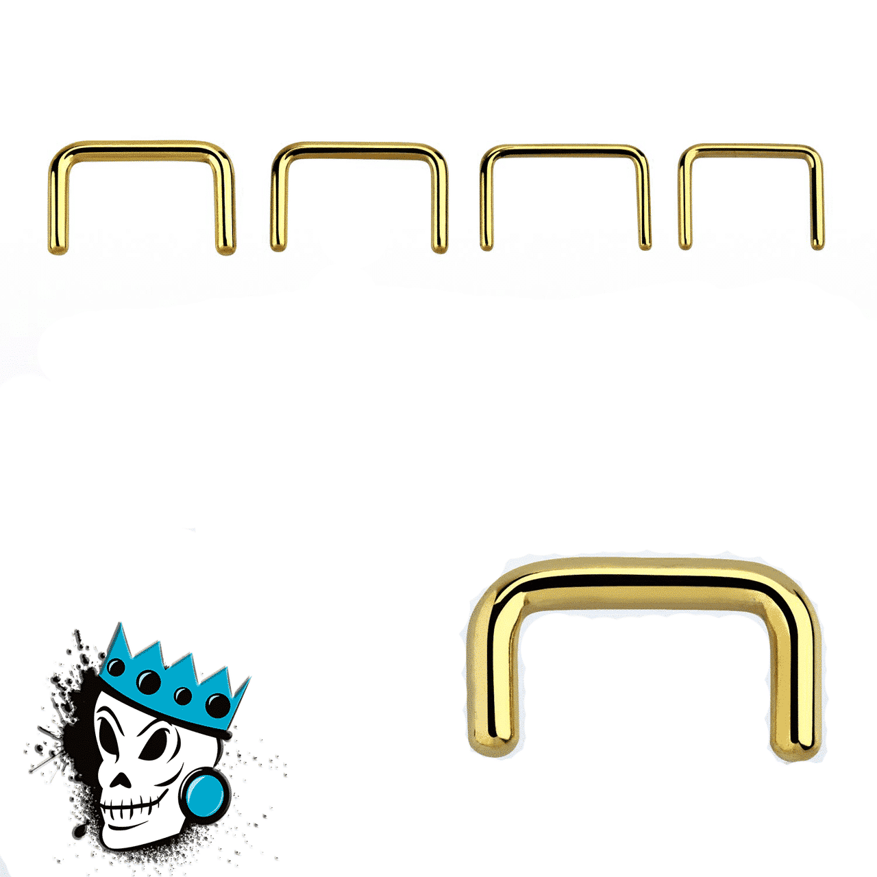 Gold Steel Septum Retainers (14 gauge - 8 gauge)