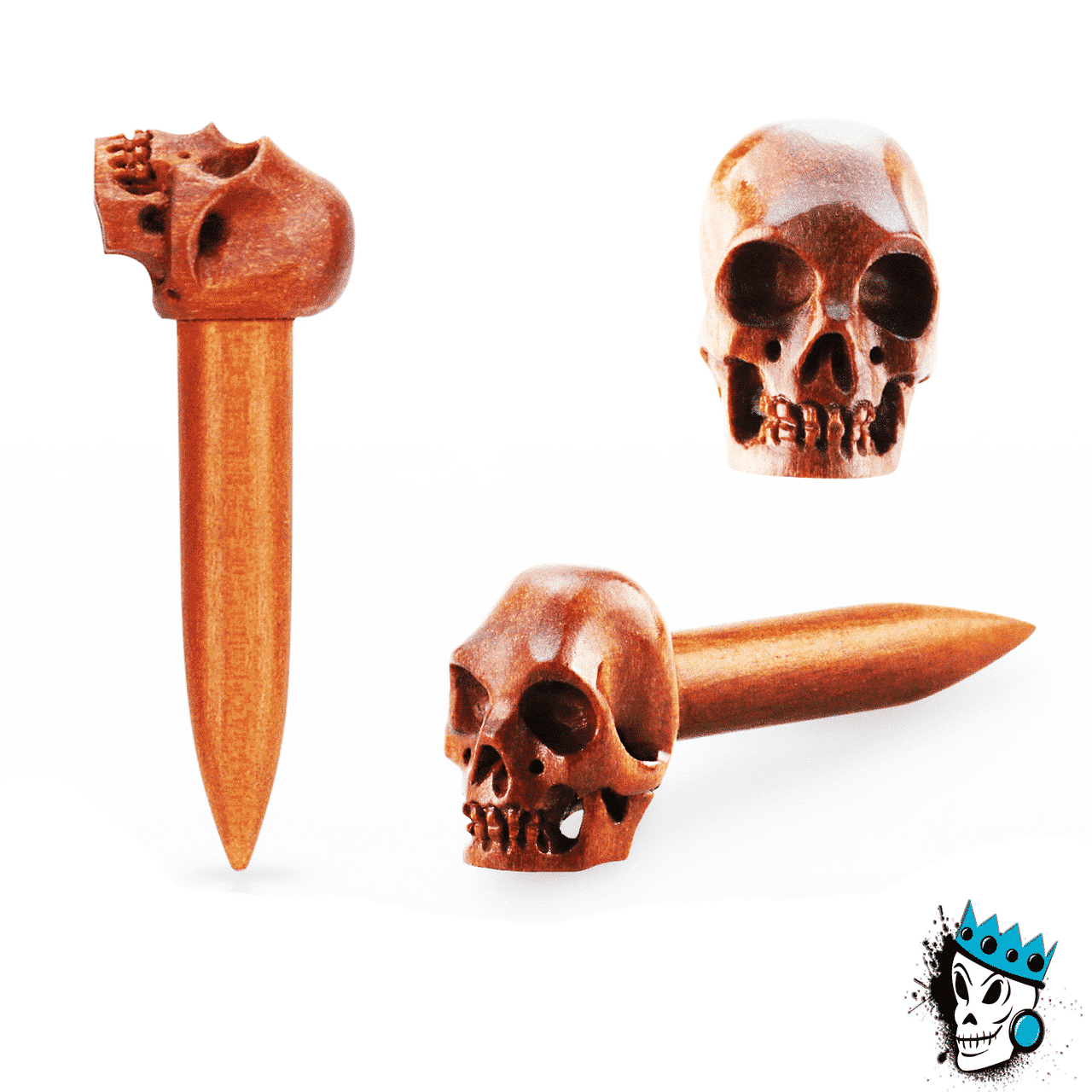 Sawo Wood Skull Tapers (6 gauge to 12 mm)