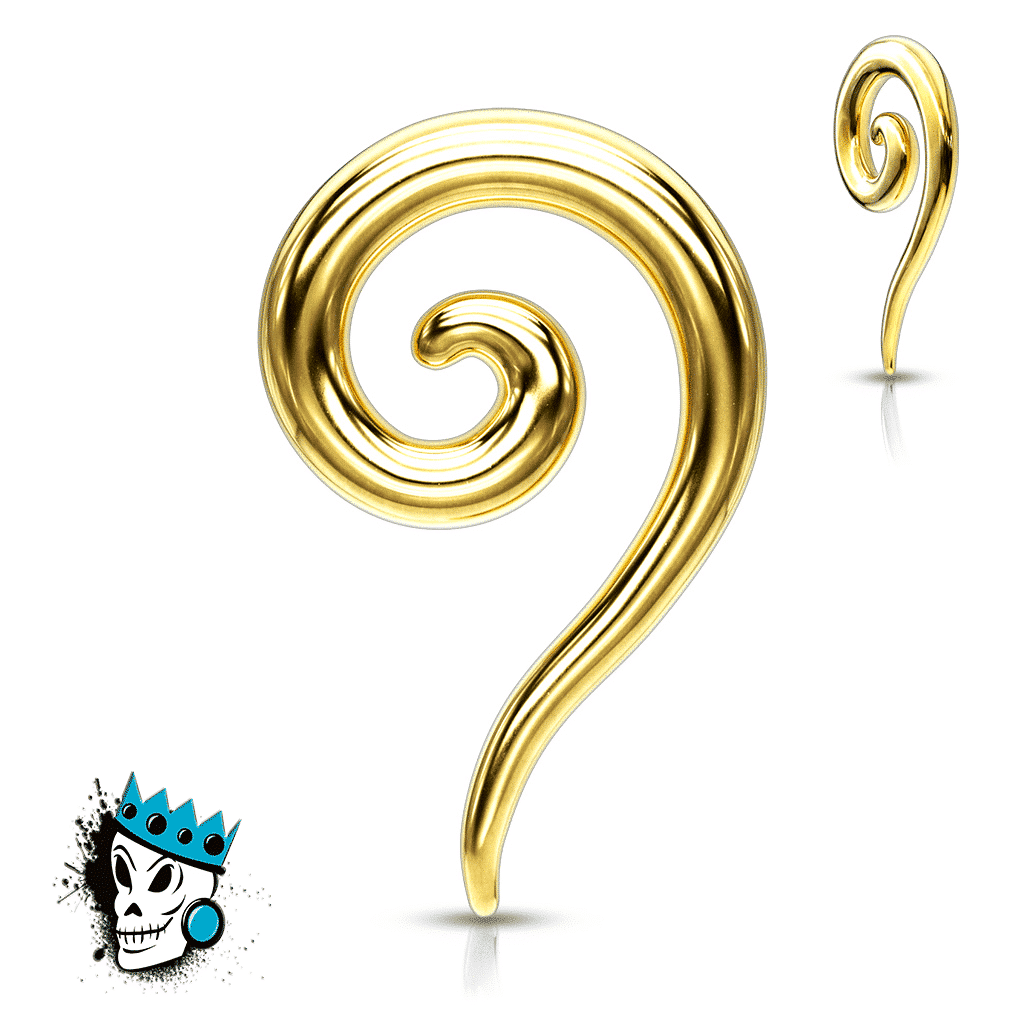 Gold Steel Tail Spirals (12 gauge - 0 gauge)