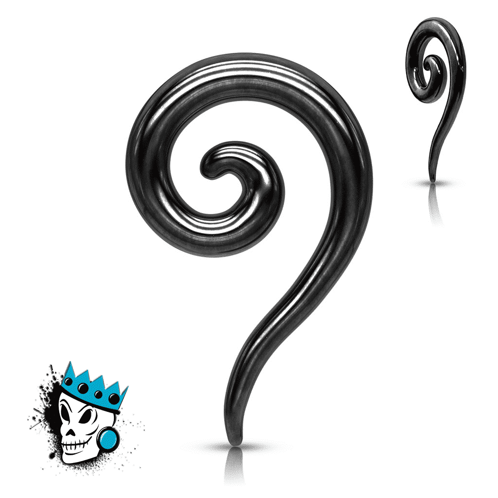 Black Steel Tail Spirals (12 gauge - 0 gauge)