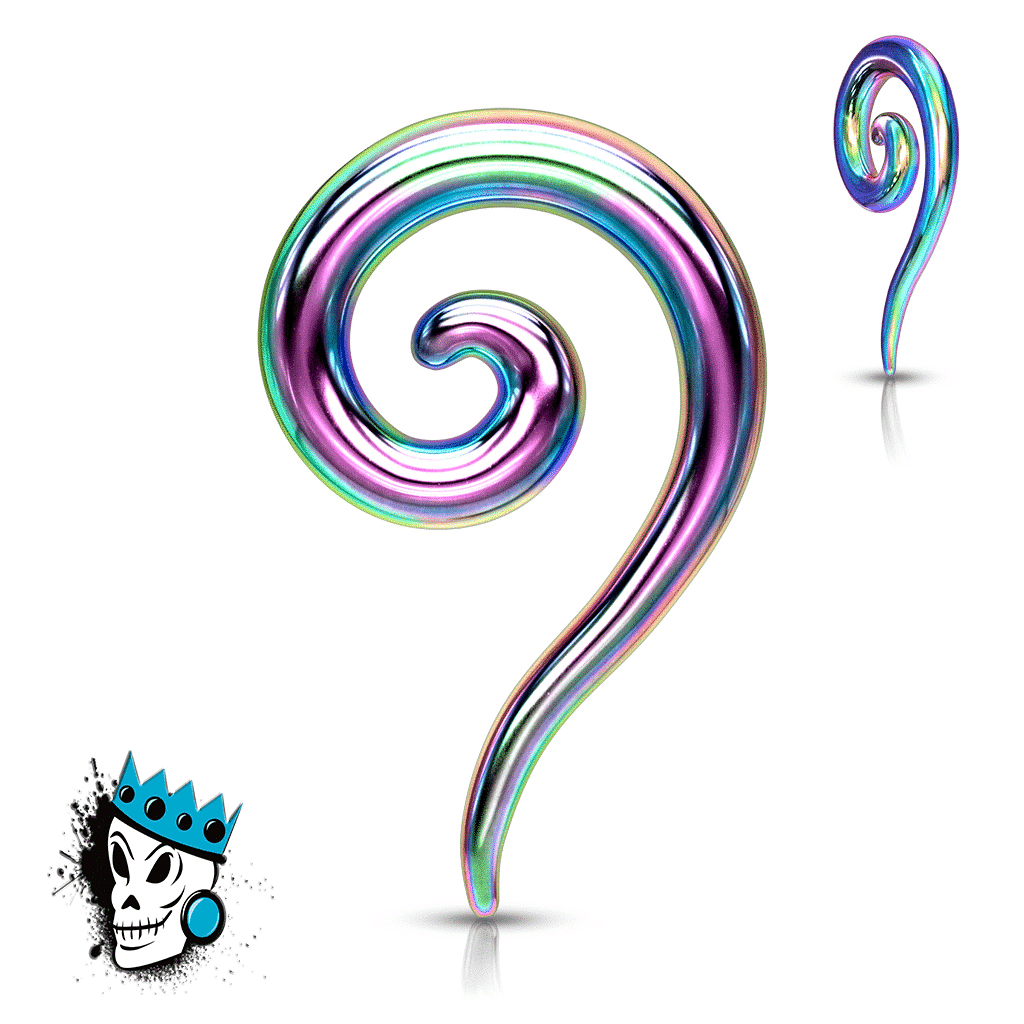 Multicolored Steel Tail Spirals (12 gauge - 0 gauge)