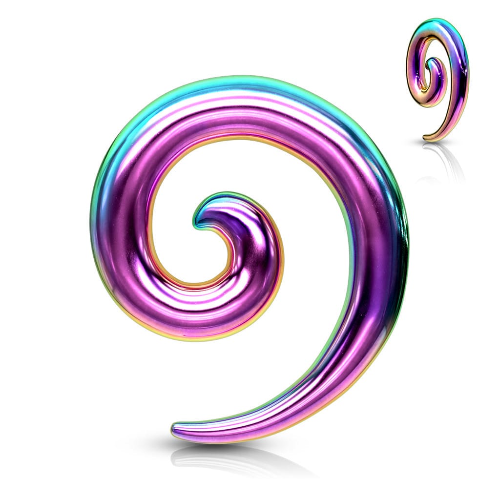 Multicolored Steel Simple Spirals (14 gauge - 0 gauge)