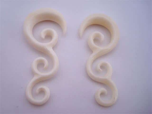 Ornate Bone Spirals (10 gauge - 2 gauge)