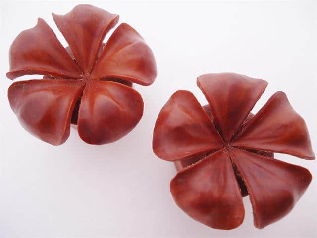 Sabo Wood Plumeria Flower Plugs (12 mm & 21 mm)