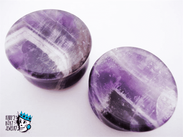 Amethyst Concave Stone Plugs (6 gauge - 7/8 inch)
