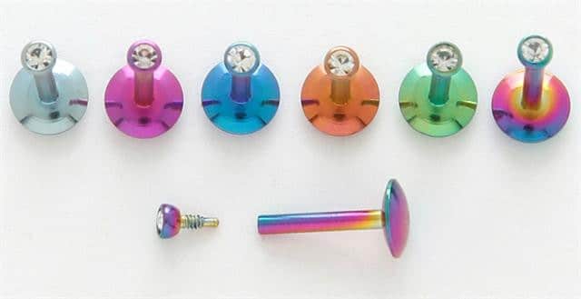 Anodized Bling Labret Ring (16 gauge)