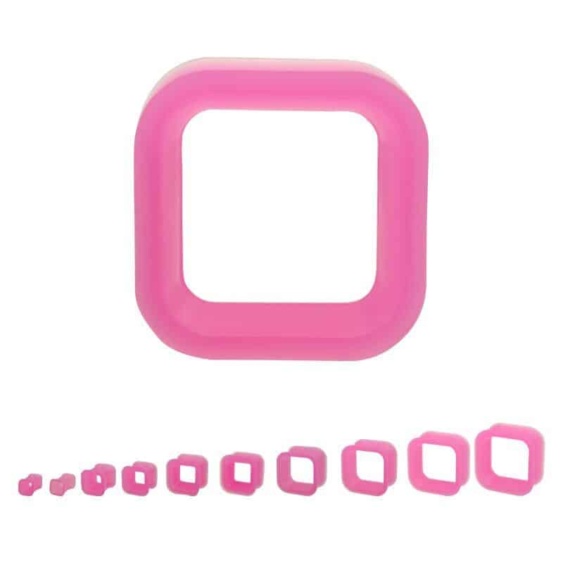 Amethyst Square Silicone Tunnels (2 gauge - 1 inch)