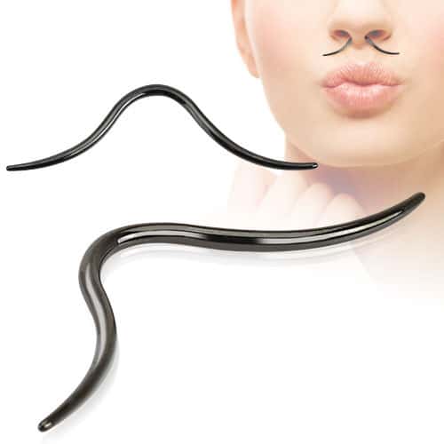 Black Steel Septum Mustache (16 gauge - 14 gauge)