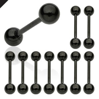 Black Straight Barbell (16 gauge - 12 gauge)