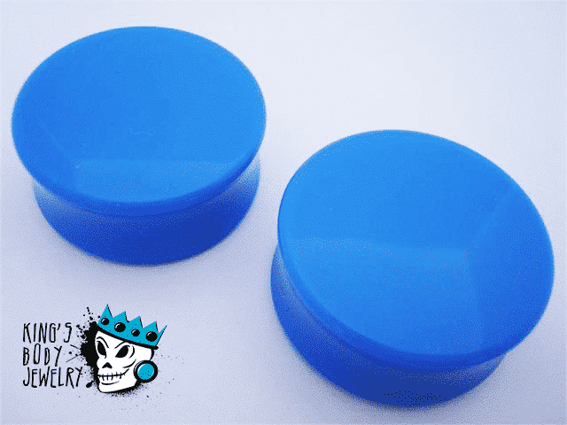 Blue Acrylic Double Flare Plugs (10 gauge - 2 inch)