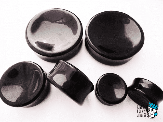 Onyx Concave Stone Plugs (8 gauge - 1 7/8 inch)