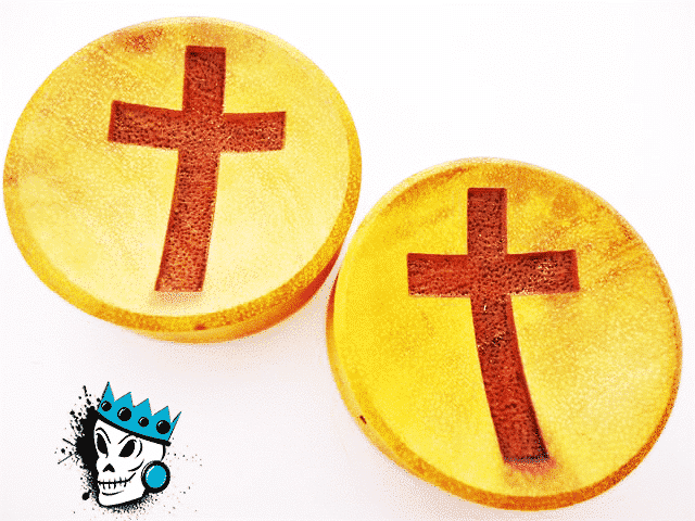 Cross Wood Plugs (2 gauge - 7/8 inch)