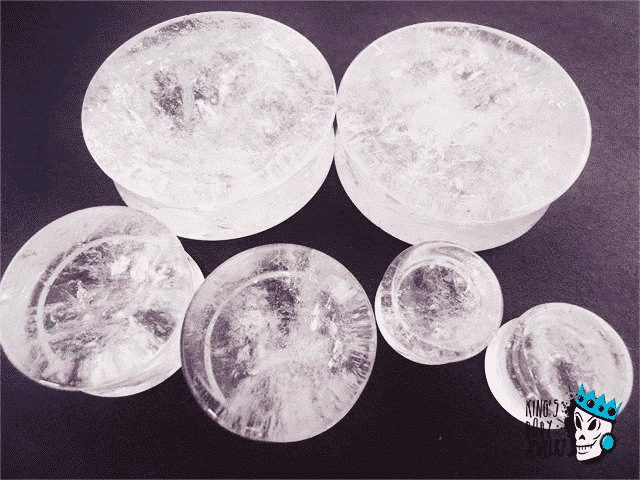 Crystal Concave/Convex Stone Plugs (6 gauge - 1 7/8 inch)
