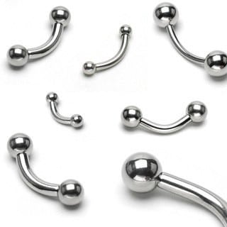 Stainless Steel Curved Barbell (18 gauge - 00 gauge)