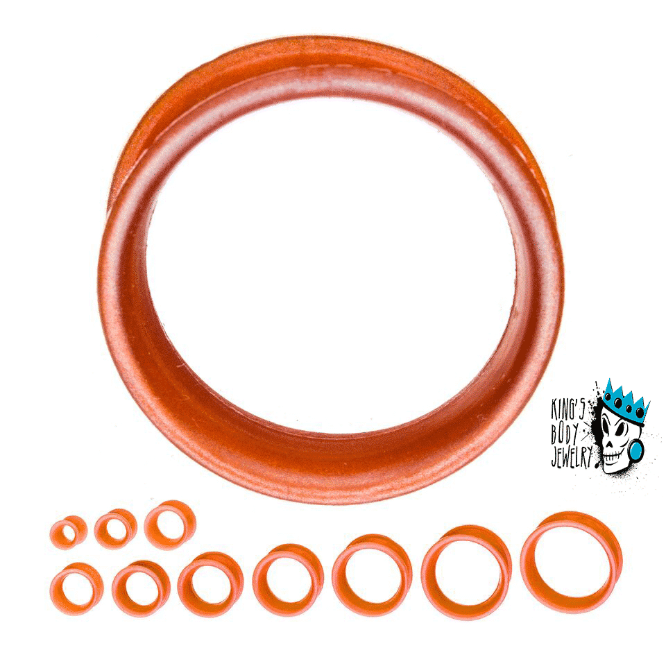 Pearlescent Orange Skin Eyelets (2 gauge - 1 inch)