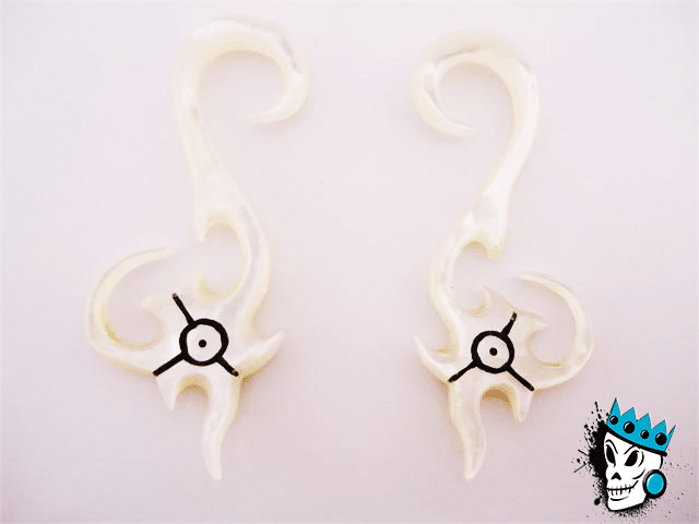 Diablo Organics Mother of Pearl Swan Hooks (8 gauge - 6 gauge)