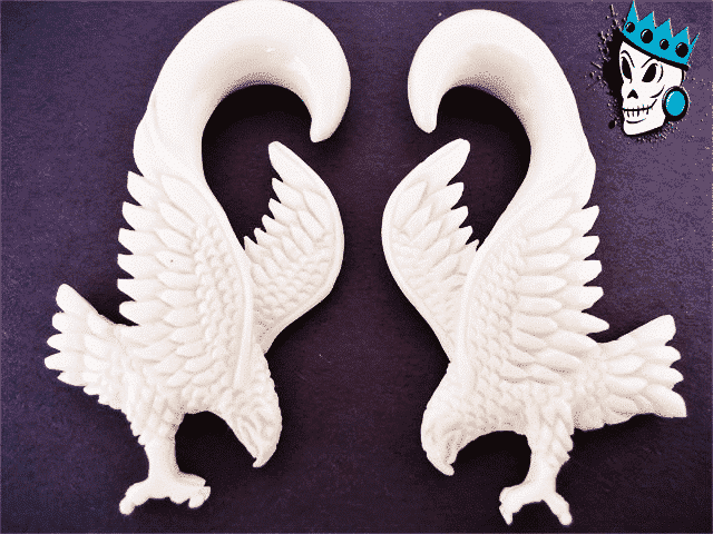Bone Eagle Hooks (8 gauge - 2 gauge)