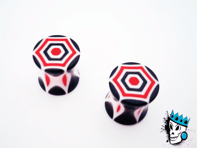 Acrylic Red/Black Plugs (00 gauge)