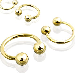 Gold Circular Barbells (16 gauge - 2 gauge)