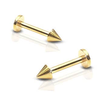 Gold Spiked Labret Ring (16 gauge - 14 gauge)