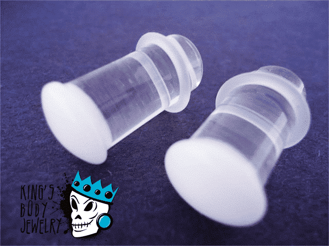 Gorilla Glass White Conch Plugs (8 gauge - 1/2 inch)