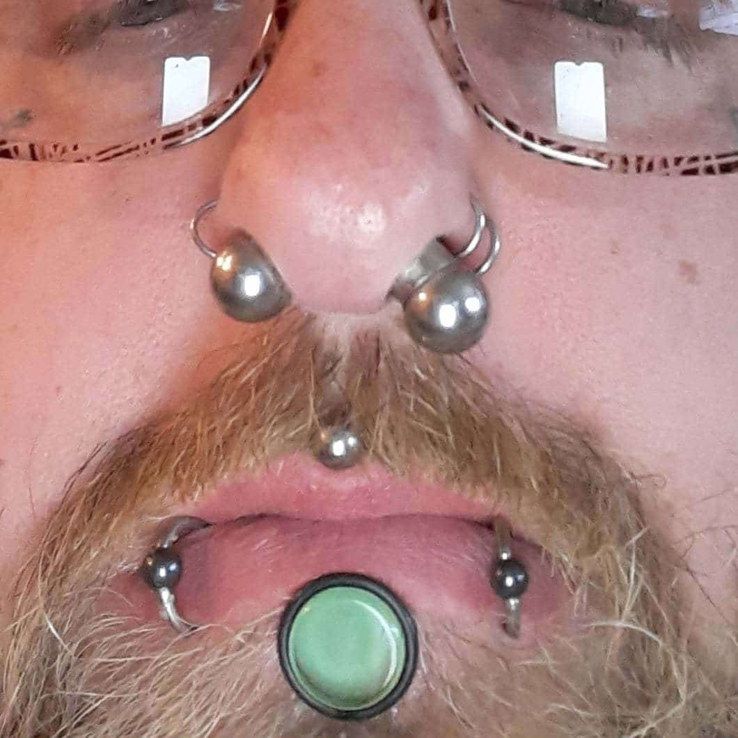 Gorilla Glass Green Labret Ring (00 gauge - 1/2 inch)