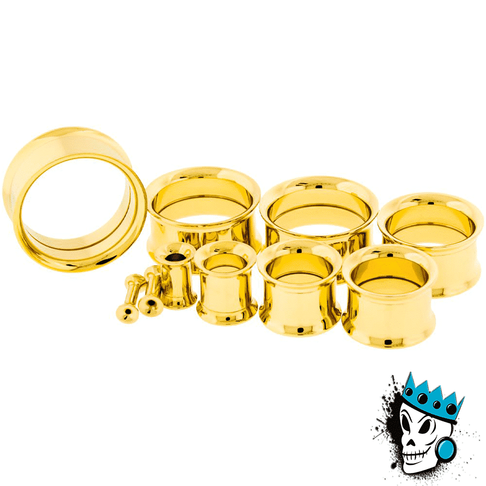 Gold Steel Internally Threaded Eyelets (8 gauge - 1 inch)