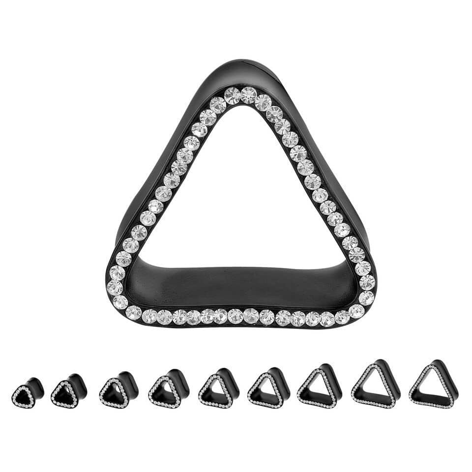 Black Bling Triangle Eyelets (7/16 inch - 1 inch)