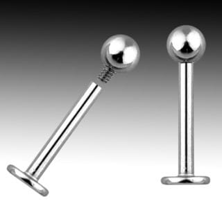 Internally Threaded Steel Labret Ring (18 gauge - 14 gauge)