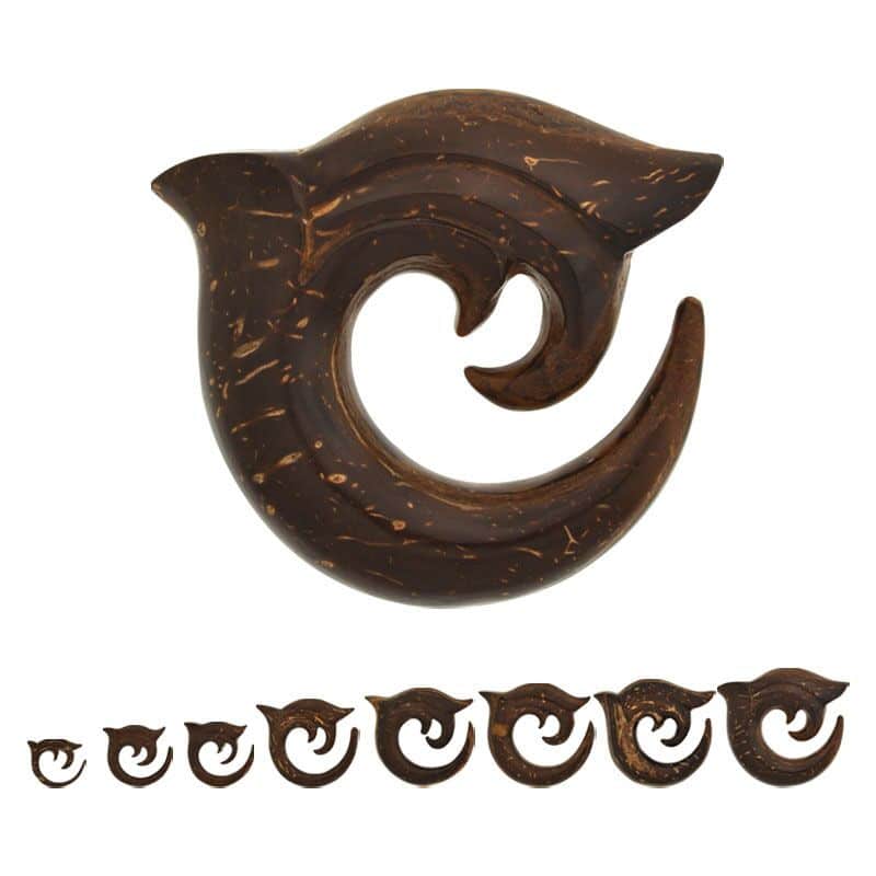 Coconut Wood Fin Spirals (12 gauge - 1/2 inch )