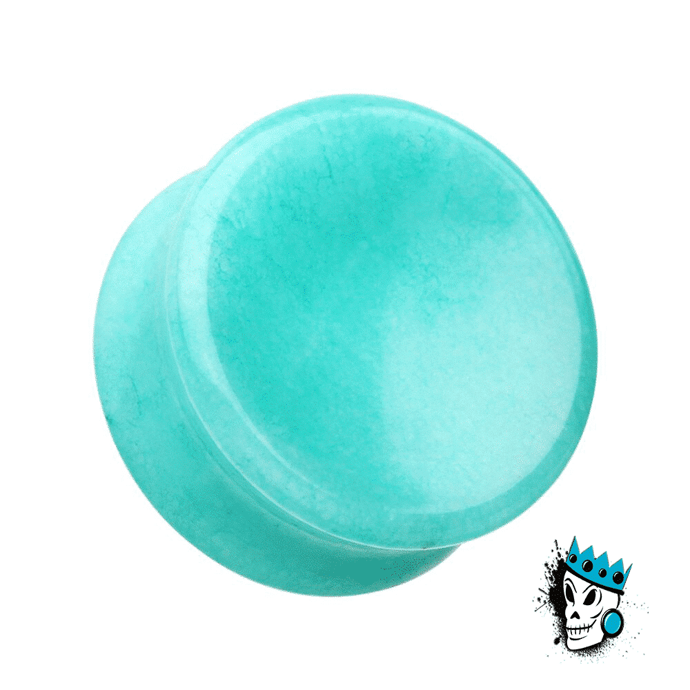 Amazonite Concave Stone Plugs (2 gauge - 1 inch)