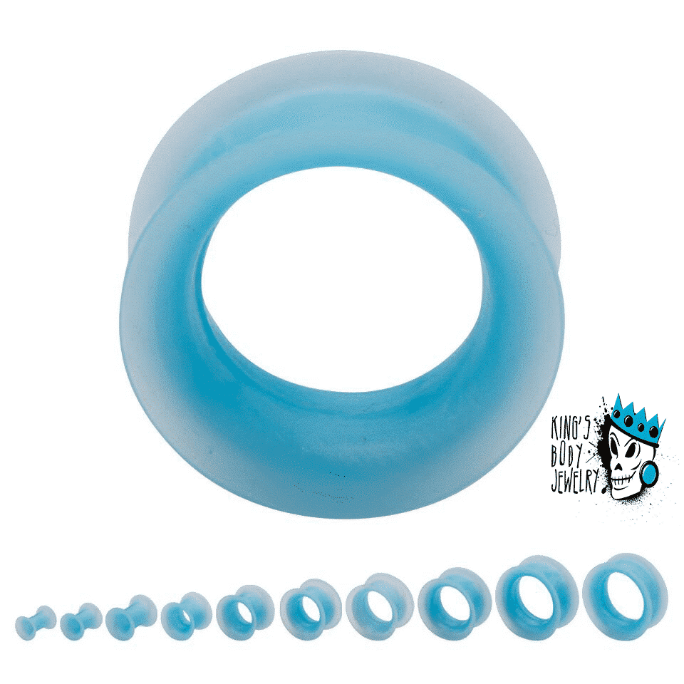 Pearlescent Light Blue Skin Eyelets (4 gauge - 1 inch)