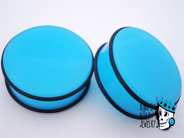 Light Blue Acrylic No Flare Plugs (1 1/8 inch - 2 inch)