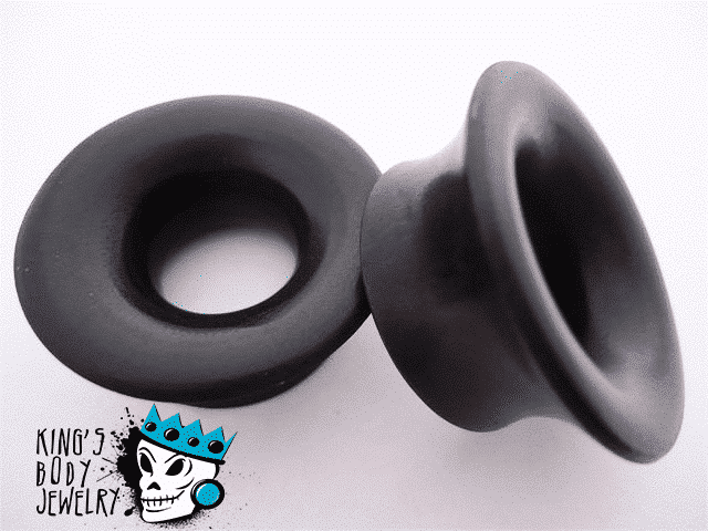 Black Areng Wood Mayan Flare Tunnels (8 gauge - 1 inch)