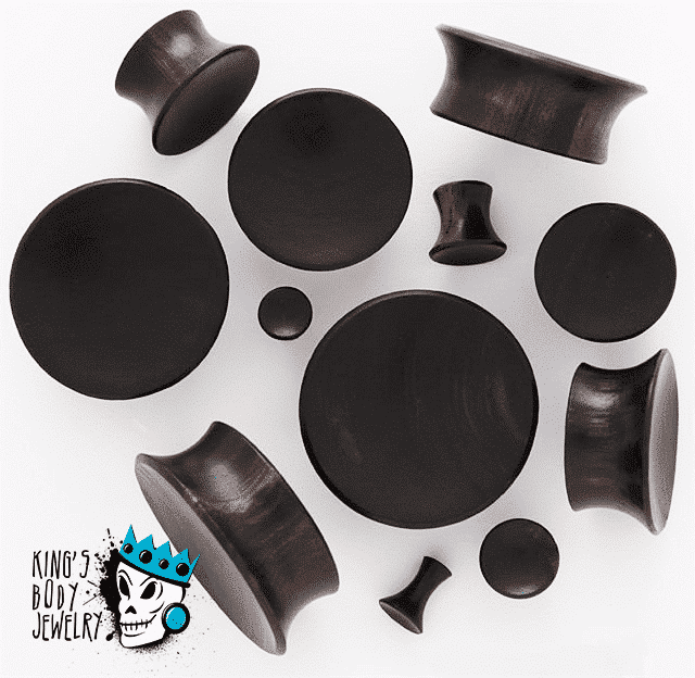 Black Areng Wood Mayan Flare Plugs (6 gauge - 0 gauge)