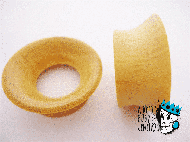Jackfruit Wood Mayan Flare Tunnels (8 gauge - 2 5/8 inch)
