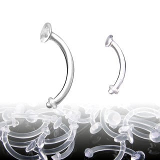 Clear Curved Retainer (16 gauge - 14 gauge)
