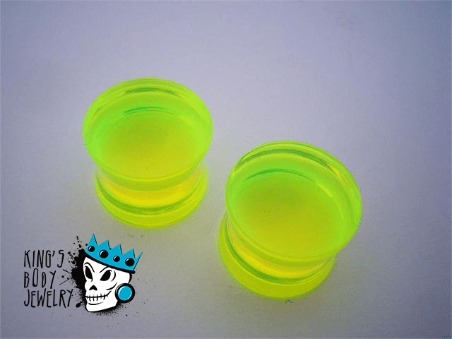 Neon Acrylic Double Flare Plugs (10 gauge - 1 inch)