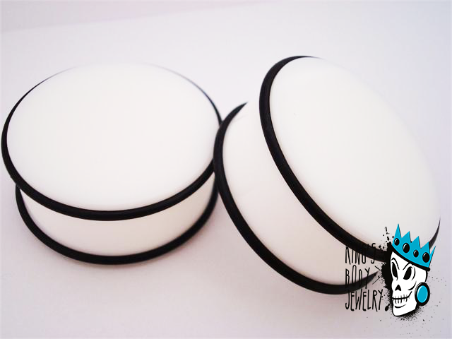 White Acrylic No Flare Plugs (14 gauge - 2 inch)