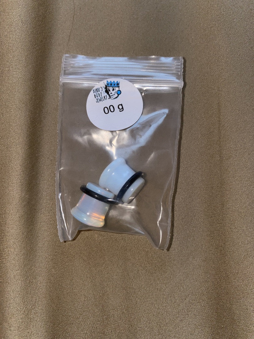 Opalite Single Flare Stone Plugs (8 guage - 5/8 inch)