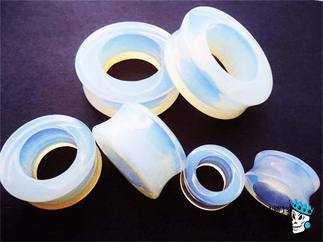 Opalite Stone Tunnels (8 gauge - 1 inch)