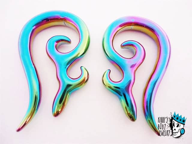 Multicolored Ornate Steel Spirals (14 gauge-0 gauge)
